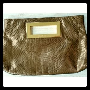 MICHAEL Michael Kors Bronze Leather Clutch